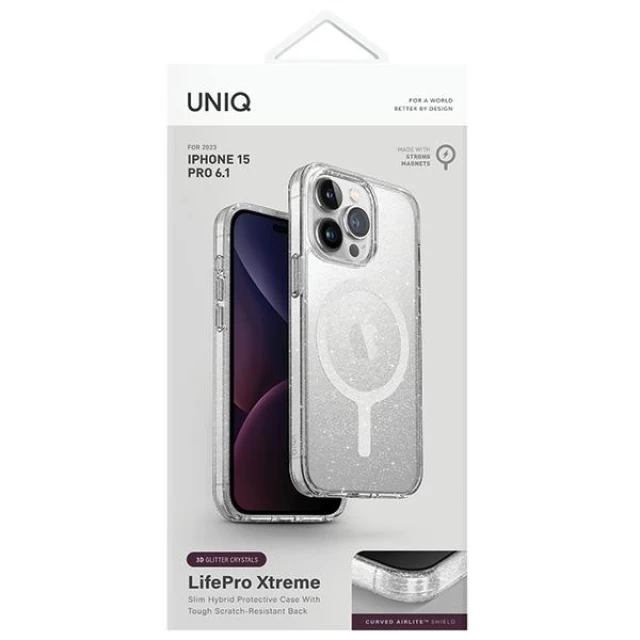 Чохол Uniq LifePro Xtreme для iPhone 15 Pro Tinsel Lucent with MagSafe (Uniq-IP6.1P(2023)-LPRXMLUC)
