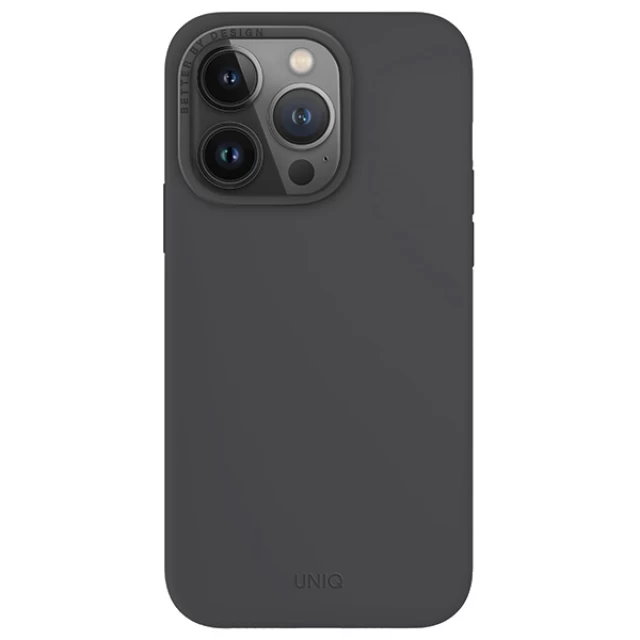 Чохол Uniq Lino Hue для iPhone 15 Pro Charcoal Grey with MagSafe (Uniq-IP6.1P(2023)-LINOHMGRY)