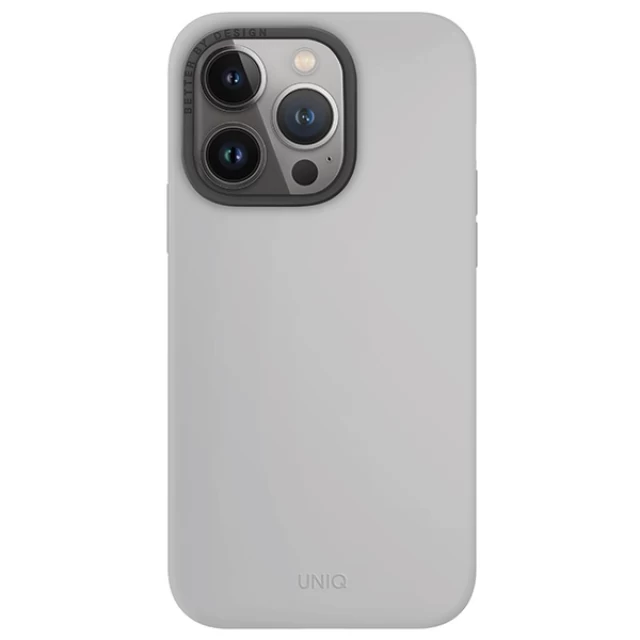 Чехол Uniq Lino Hue для iPhone 15 Pro Chalk Grey with MagSafe (Uniq-IP6.1P(2023)-LINOHMCGRY)