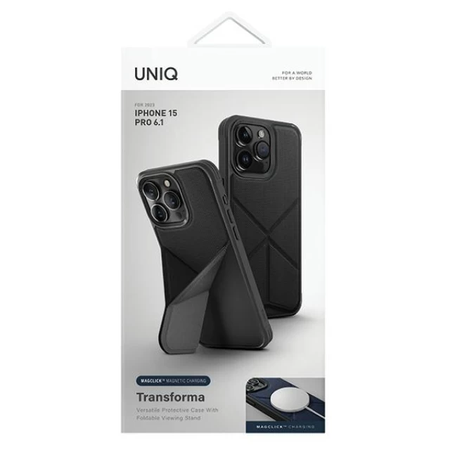 Чохол Uniq Transforma для iPhone 15 Pro Ebony Black with MagSafe (Uniq-IP6.1P(2023)-TRSFMBLK)