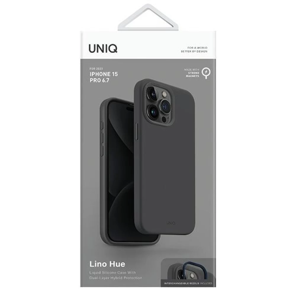 Чехол Uniq Lino Hue для iPhone 15 Pro Max Charcoal Grey with MagSafe  (Uniq-IP6.7P(2023)-LINOHMGRY) - купить по цене 1989 ₴ в Киеве / Украине.  Оригинальный товар с гарантией качества.