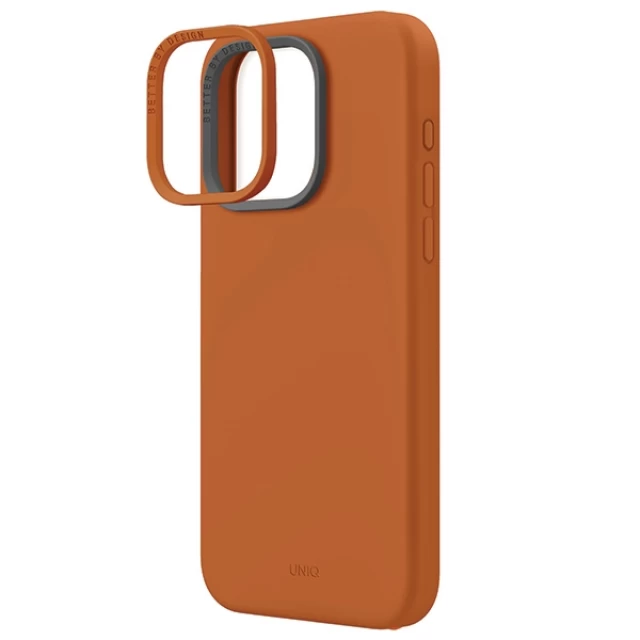 Чохол Uniq Lino Hue для iPhone 15 Pro Max Sunset Orange with MagSafe (Uniq-IP6.7P(2023)-LINOHMORG)