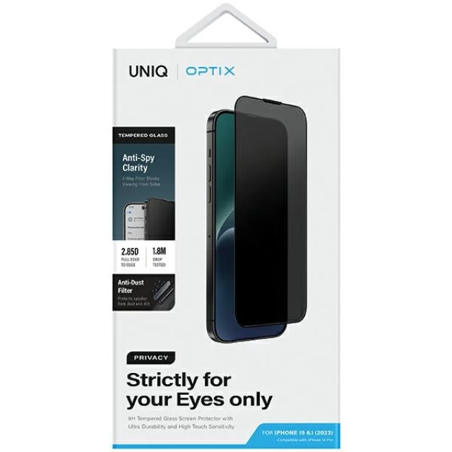 Захисне скло UNIQ Optix Privacy для iPhone 15 (UNIQ-IP6.1(2023)-PRIVACY)