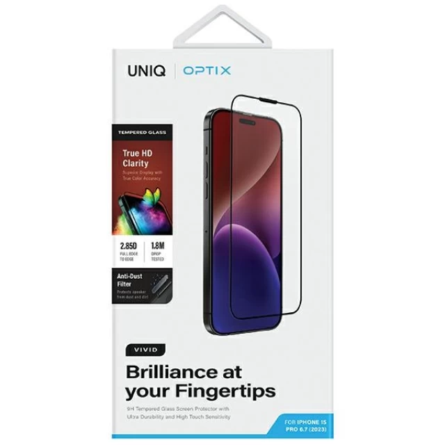 Захисне скло UNIQ Optix Vivid для iPhone 15 Pro Max (UNIQ-IP6.7P(2023)-VIVIDCLEAR)