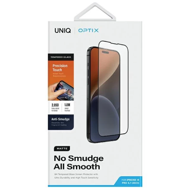 Защитное стекло UNIQ Optix Matte для iPhone 15 Pro Max (UNIQ-IP6.7P(2023)-MATTE)