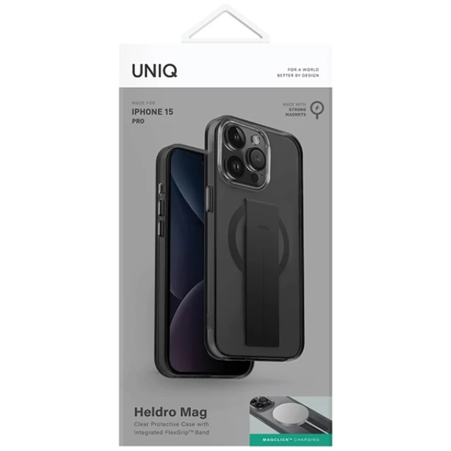 Чохол UNIQ Heldro Mag для iPhone 15 Pro Vapour Smoke with MagSafe (UNIQ-IP6.1P(2023)-HELMGSMK)