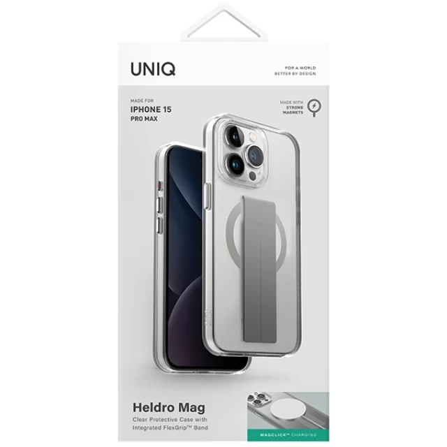 Чохол UNIQ Heldro Mag для iPhone 15 Pro Max Lucent Clear with MagSafe (UNIQ-IP6.7P(2023)-HELMGCLR)