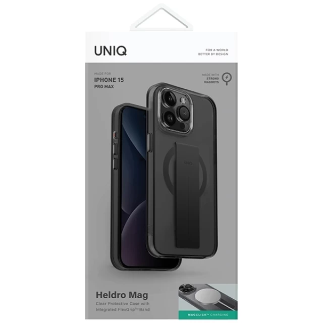 Чохол UNIQ Heldro Mag для iPhone 15 Pro Max Vapour Smoke with MagSafe (UNIQ-IP6.7P(2023)-HELMGSMK)