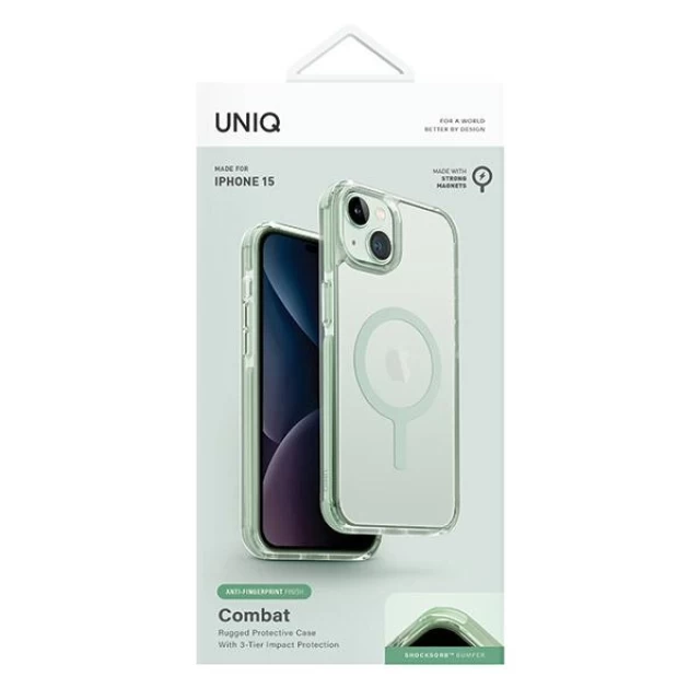 Чохол UNIQ Combat для iPhone 15 Cool Mint with MagSafe (UNIQ-IP6.1(2023)-COMAFMCMNT)
