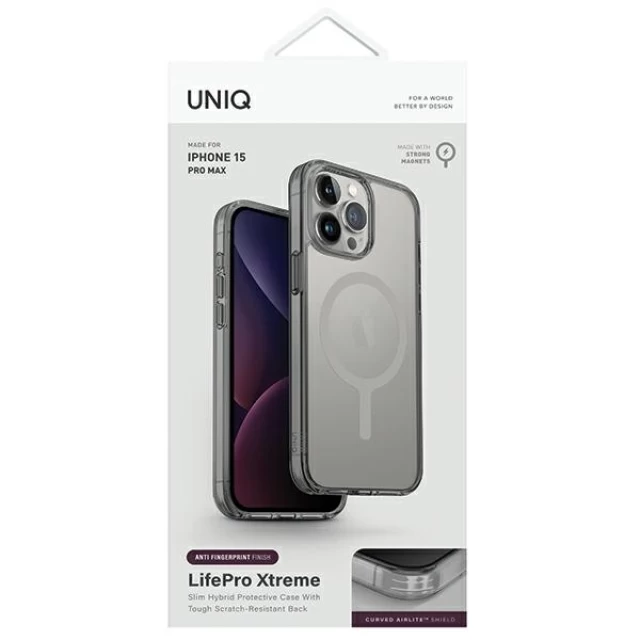 Чохол Uniq LifePro Xtreme для iPhone 15 Pro Max Frost Grey with MagSafe (UNIQ-IP6.7P(2023)-LXAFMFGRY)