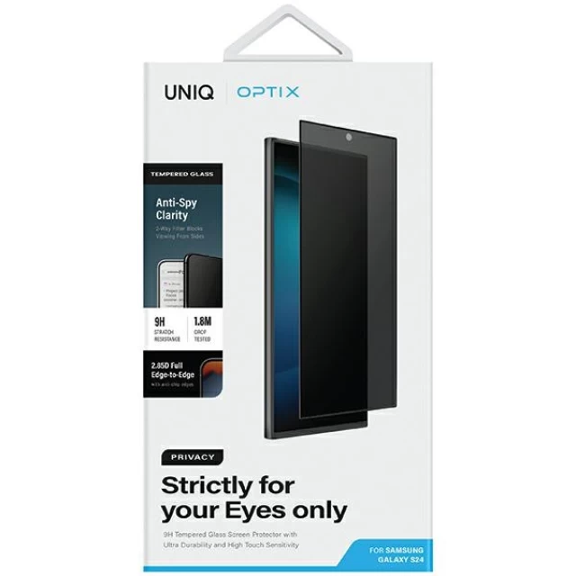 Захисне скло UNIQ Optix Privacy для Samsung Galaxy S24 (S921) (UNIQ-GS24-PRIVACY)