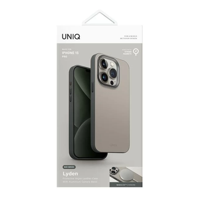 Чехол UNIQ Lyden DS для iPhone 15 Pro Ivory Lichen Green with MagSafe (UNIQ-IP6.1P(2023)-LDSIVYLGRN)