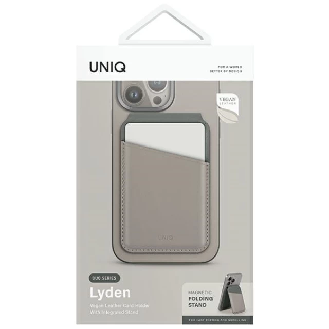 Гаманець UNIQ Lyden DS Magnetic FRID Ivory/Lychen Green with MagSafe (UNIQ-LYDENDS-IVYLGRN)