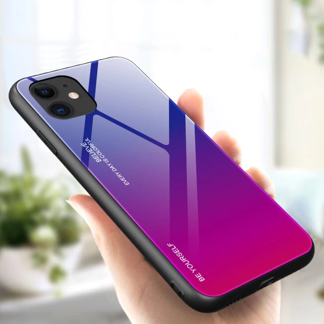 Чехол HRT Gradient Glass для iPhone 12 mini Pink/Purple (9111201911208)