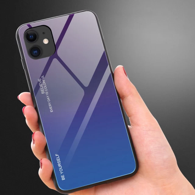 Чохол HRT Gradient Glass для iPhone 12 | 12 Pro Green/Purple (9111201911284)