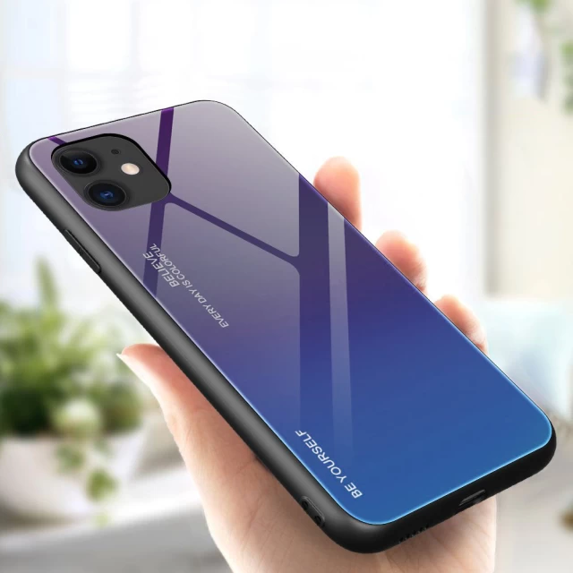 Чохол HRT Gradient Glass для iPhone 12 | 12 Pro Green/Purple (9111201911284)