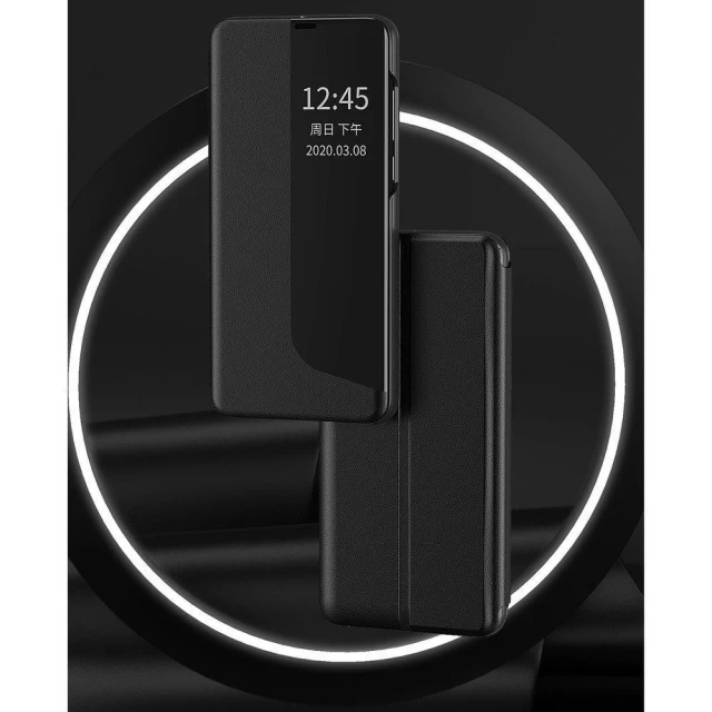 Чехол HRT Eco Leather View Case для Huawei P40 Lite E Black (9111201913882)