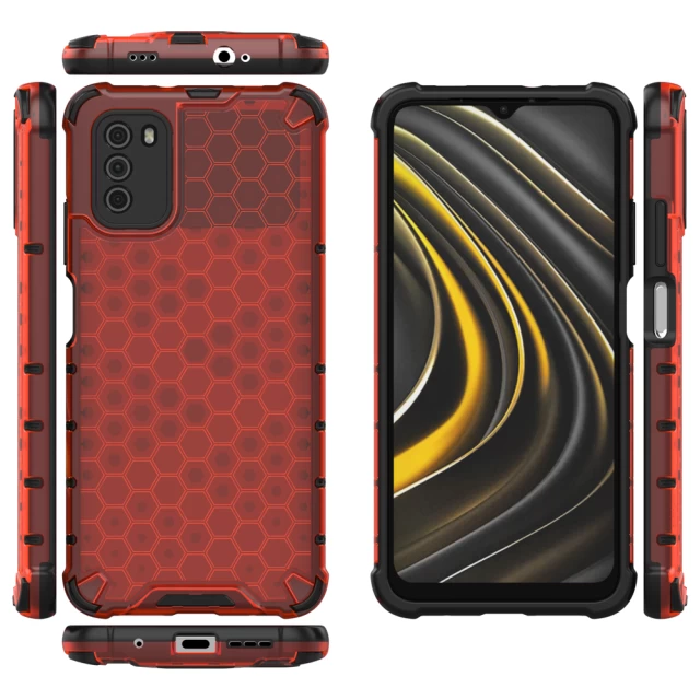 Чехол HRT Honeycomb для Xiaomi Poco M3 Red (9111201925694)
