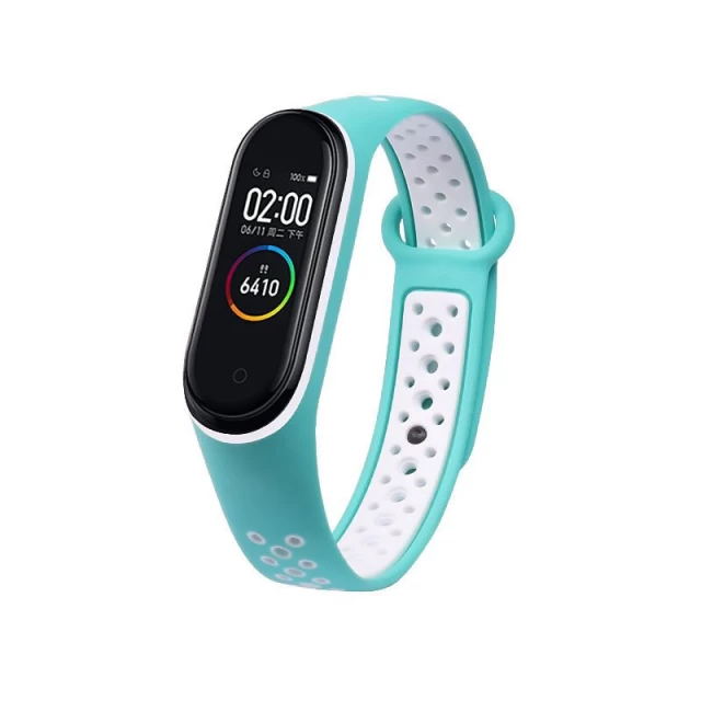 Ремінець HRT Silicone Dots Band для Xiaomi Mi Band 5 Turquoise/White (9111201927896)