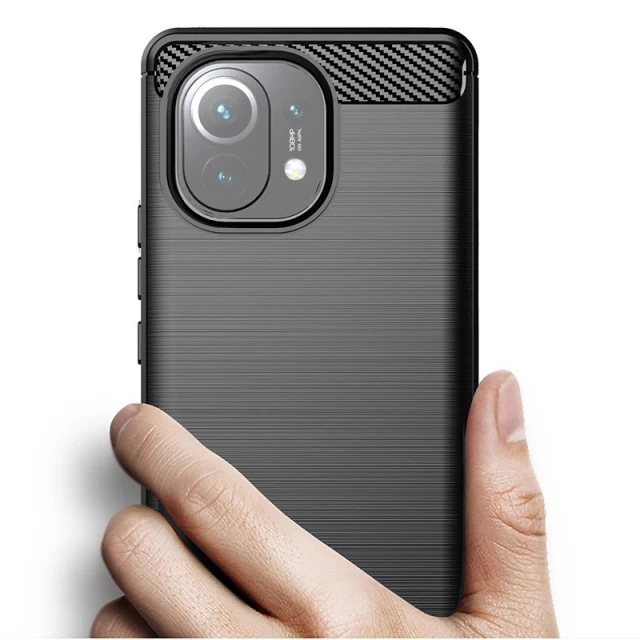 Чехол HRT Carbon для Xiaomi Mi 11 Black (9111201930063)