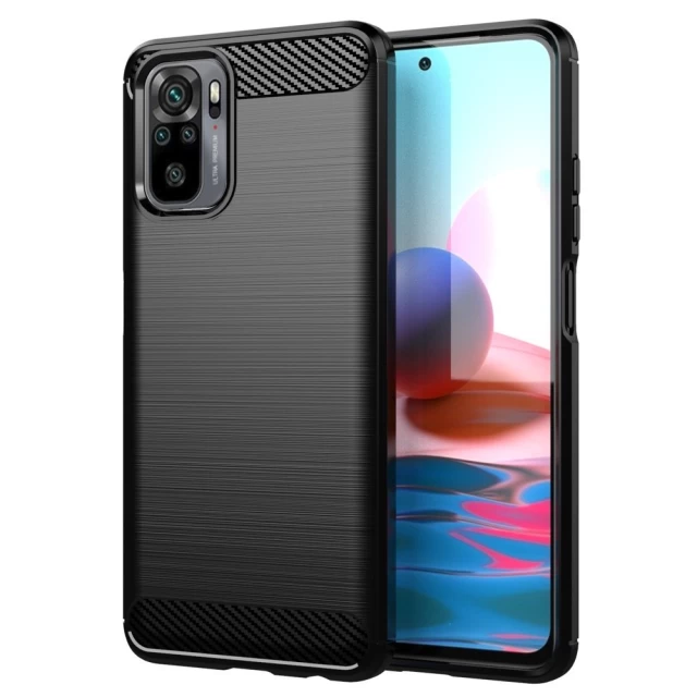 Чохол HRT Carbon Case для Xiaomi Redmi Note 10/10S Black (9111201933514)