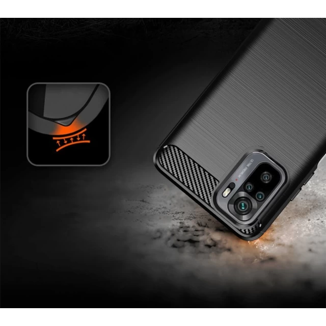 Чохол HRT Carbon Case для Xiaomi Redmi Note 10/10S Black (9111201933514)