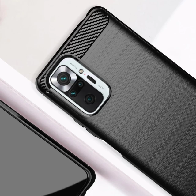 Чехол HRT Carbon Case для Xiaomi Redmi Note 10 Pro Black (9111201933538)