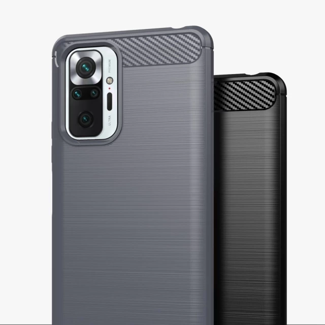 Чехол HRT Carbon Case для Xiaomi Redmi Note 10 Pro Black (9111201933538)