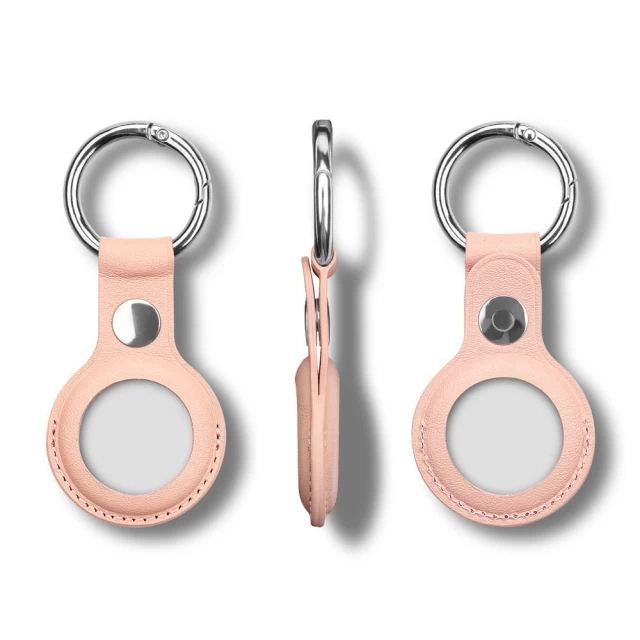 Брелок з кільцем HRT Leather Keychain Case для AirTag Pink (9111201934382)