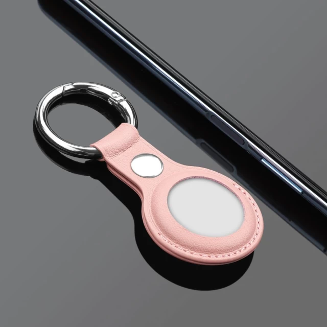 Брелок з кільцем HRT Leather Keychain Case для AirTag Pink (9111201934382)