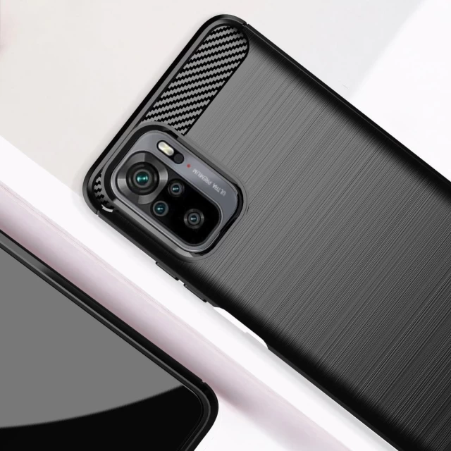 Чехол HRT Carbon Case для Xiaomi Redmi Note 10 5G Black (9111201939318)