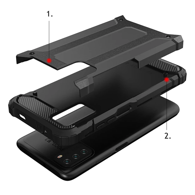 Чохол HRT Hybrid Armor для Xiaomi Redmi Note 10 5G/Poco M3 Pro Black (9111201944305)