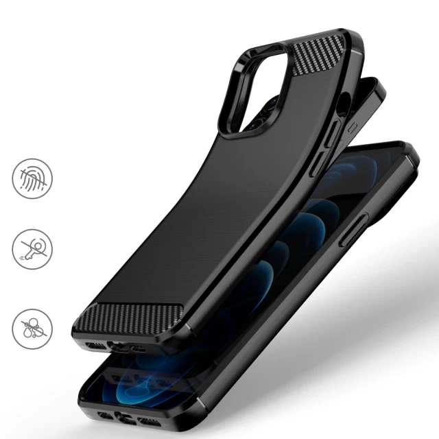 Чехол HRT Carbon Case для iPhone 13 Pro Max Black (9145576212509)