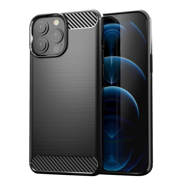 Чехол HRT Carbon Case для iPhone 13 Pro Black (9145576212516)