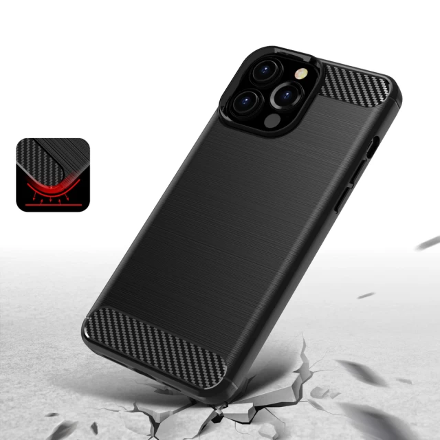 Чехол HRT Carbon Case для iPhone 13 Pro Black (9145576212516)