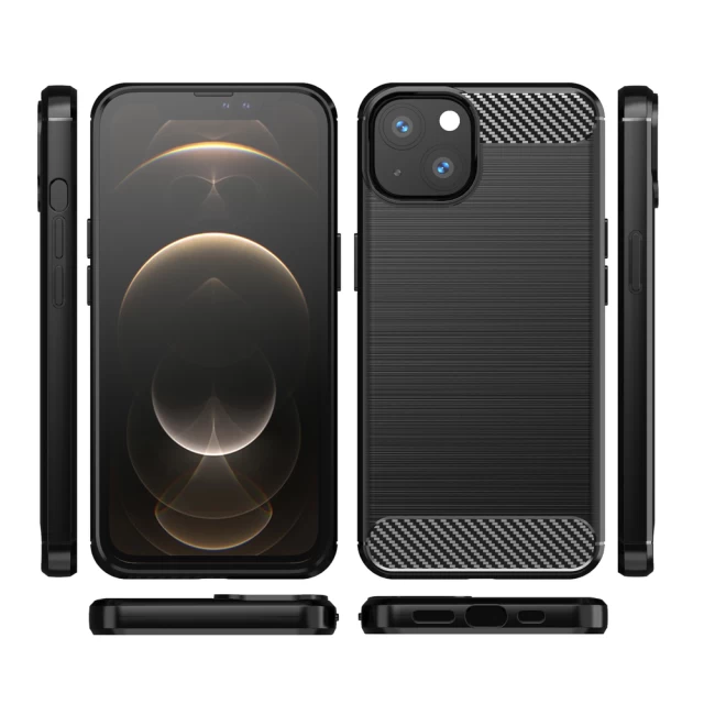 Чехол HRT Carbon Case для iPhone 13 mini Black (9145576212530)