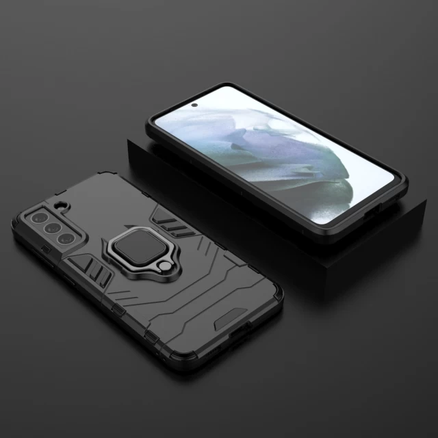 Чехол HRT Ring Armor для Samsung Galaxy S21 FE Black (9145576213155)