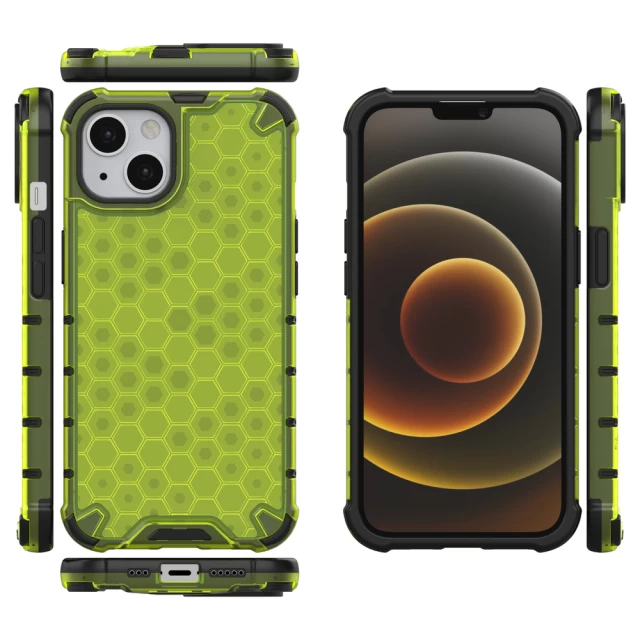 Чехол HRT Honeycomb для iPhone 13 Green (9145576213353)