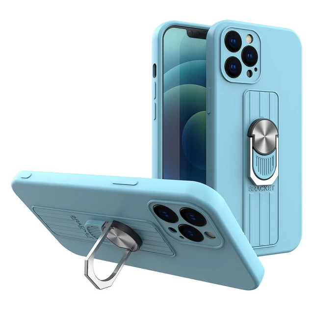 Чохол HRT Ring Case для iPhone 13 Pro Max Light Blue (9145576214930)