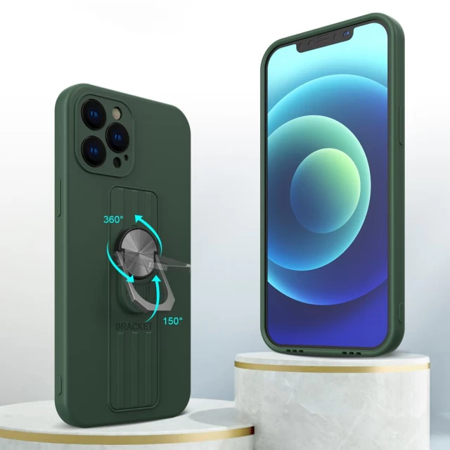 Чехол HRT Ring Case для Samsung Galaxy A42 5G Dark Green (9145576215159)