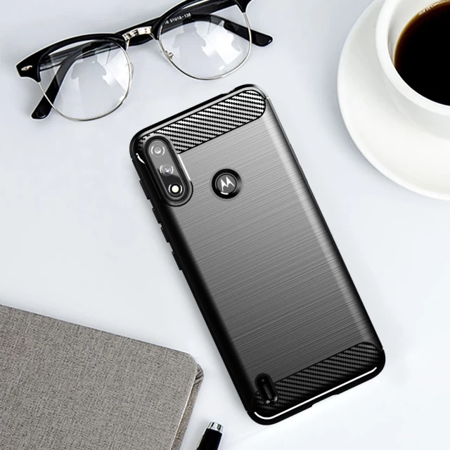 Чохол HRT Carbon Case для Motorola Moto E7i Power Black (9145576232019)