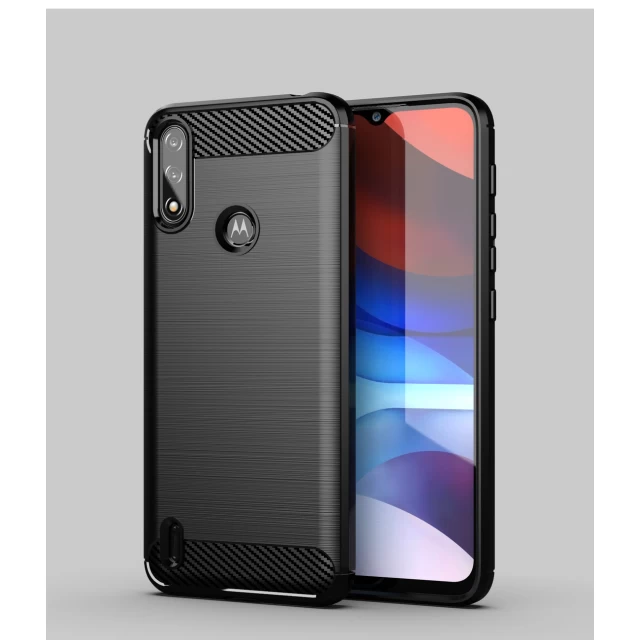 Чохол HRT Carbon Case для Motorola Moto E7i Power Black (9145576232019)