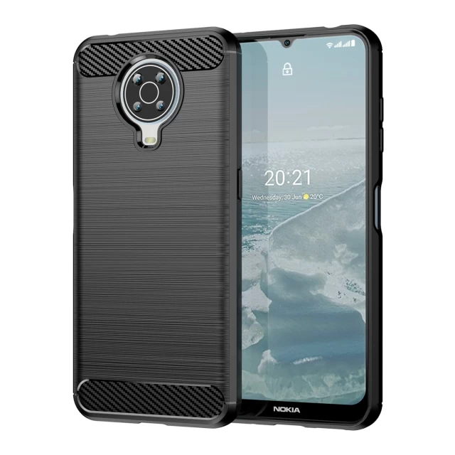 Чехол HRT Carbon Case для Nokia G20/G10 Black (9145576232163)