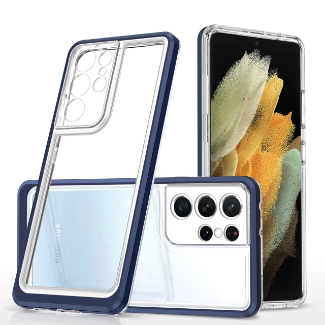 Чехол HRT Clear 3in1 Case для Samsung Galaxy S21 Ultra 5G Blue (9145576242889)