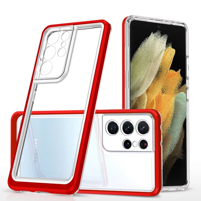 Чохол HRT Clear 3in1 Case для Samsung Galaxy S21 Ultra 5G Red (9145576242896)