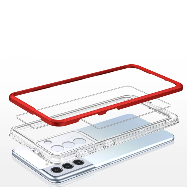 Чехол HRT Clear 3in1 Case для Samsung Galaxy S22 Plus Transparent Red (9145576243015)
