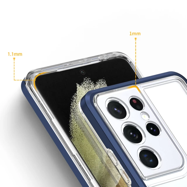 Чехол HRT Clear 3in1 Case для Samsung Galaxy S22 Ultra Blue (9145576243039)