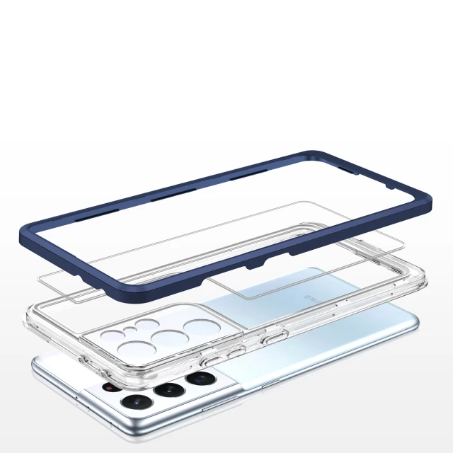 Чехол HRT Clear 3in1 Case для Samsung Galaxy S22 Ultra Blue (9145576243039)