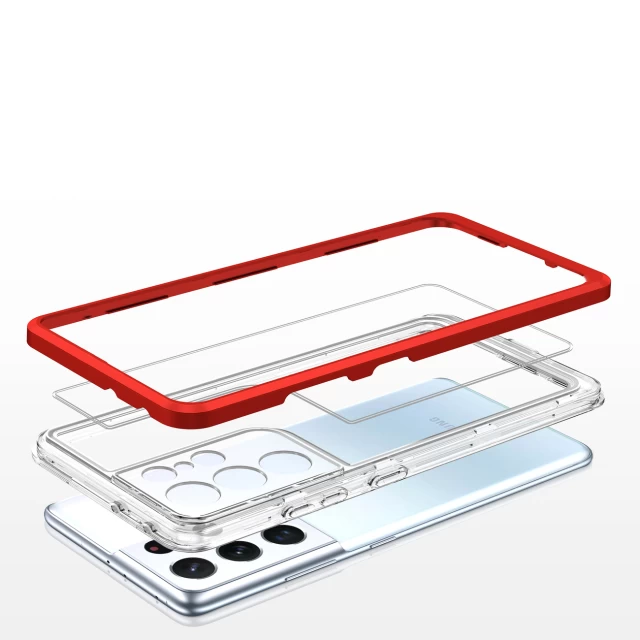 Чохол HRT Clear 3in1 Case для Samsung Galaxy S22 Ultra Red (9145576243046)