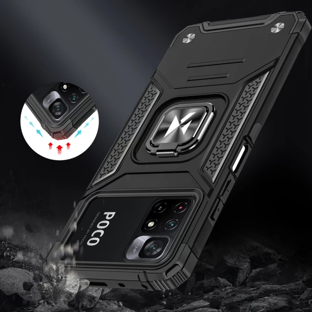 Чехол Wozinsky Ring Armor для Xiaomi Redmi Note 11 5G/11T 5G/11S 5G/Poco M4 Pro 5G Blue (9145576243299)